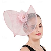 economico Fascinatori-Fascinator Lino Matrimonio Compleanno Elegante Vintage Con Fiore Tulle Copricapo Copricapo