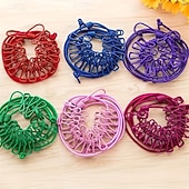 Недорогие Активный отдых на свежем воздухе-Набор из 3 портативных дорожных бельевых веревок, каждая с 12 прищепками — бельевая и сушильная веревка, устойчивая к ветру, сворачивающаяся и эластичная.