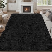 abordables Alfombras-Alfombras para sala de estar y dormitorio: alfombra de pelo largo ultrasuave y mullida, antideslizante, que no suelta pelusa, alfombra grande y mullida para interiores, ideal para habitaciones