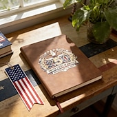 cheap U.S. 250th Anniversary-250th America Anniversary Notebook, U.S. 1776–2026 Commemorative Fountain Vegan Leather Journal, 250 Years Freedom Limited Edition Gift, Independence Patriots Journal