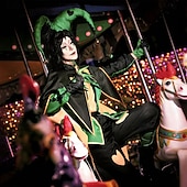 baratos Fantasias Anime-fantasia de circo para cosplay, fantasias de videogame, fantasias de Halloween, baile de máscaras, Comic Con, Anime Expo, blusa, calça e luvas para adultos
