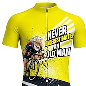 abordables Maillots pour hommes-Hommes Maillot de cyclisme Maillot de descente Ne sous-estimez jamais un vieil homme à vélo. Manche Courte Cyclisme Maillot T-shirt avec 3 poches arrière Résistant aux UV Séchage Rapide Avec Poches