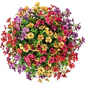 economico Fiore finti-Fiori artificiali pendenti con cestino, piante finte pendenti con fiori di seta artificiali resistenti ai raggi UV per esterni e interni, primavera estate, portico, patio, balcone, giardino,
