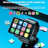 baratos Premium-Relógio inteligente Lokmat Appllp Max de 2,88 polegadas com 4G LTE, pedômetro, calendário e câmera, compatível com dispositivos móveis, unissex, com classificação IPX-4 e caixa de 32 mm.