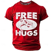  Per uomo Gergo divertente Maglietta Manica Corta maglietta Stampa 3D Girocollo Camicia Moda Quotidiano Quotidiano Streetwear Nero Rosso Estate Primavera Abbigliamento S M L XL XXL XXXL