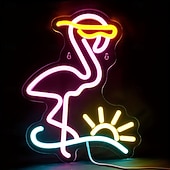 levne Dekorativní světla-plameňák, koktejl, palma &amp;Nástěnná svítidla s neonovým nápisem s vlnami, napájení přes USB, stmívatelné LED světlo s barevnými možnostmi pro interiér, ložnici, obývací pokoj, hernu, bar, párty,