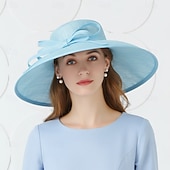 levne Fascinátory a klobouky-Elegantní Retro Derby Vlasové ozdoby Klobouky Kostelní klobouk Pánová Šlechtična Maškarní kostým Dámské Valentýna Derby Svatebnívečírek Ascot Dospělé Klobouk Jaro léto