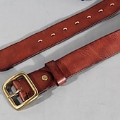 abordables Cinturones de hombre-Hombre Cinturón Hebilla automática Cobre Cuero Vintage Ropa de calle Ocio Color sólido Rojo tinto Negro Diario Exterior Negocio Formal Cinturón de Cintura