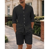 cheap Tracksuits-Men's Tracksuit Jogging Suit Workout Suits Drawstring 2 Piece Solid Colored Athletic Clothing Set Summer Spring Dark Grey Black Gym Workout Jogging Running Moisture Wicking Breathable Long Sleeve