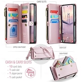 abordables 2026 Samsung Galaxy S26 Serie-teléfono Funda Para Samsung galaxia S26 S26 Ultra Plus Tarjetas billetera con Soporte Cremallera con cordón Retro TPU Cuero de PU