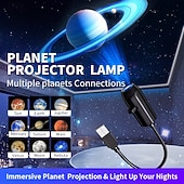 preiswerte Raumdekorlichter-360° drehbare Planetenprojektorlampe fürs Schlafzimmer &amp;Wohnzimmer-Atmosphärenbeleuchtung, Wanddekoration, einfache Bedienung, LED-Atmosphärenprojektionsleuchte