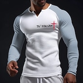 abordables T-shirts de foi-Chemise Bibles pour Hommes Croisés Bible Jusqu'à Ce Que Tu Puisses' Chemise à Col Henley V-Neck Manches Longues Graphique Texturé Waffle Ajustement Slim Fit Muscle Église Vêtements Designer