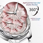 cheap Quartz Watches-A Niche Luxury Women's Watch with A Rotatable Artificial Zirconia Diamond Inlaid Dial, Ceramic Strap, and Stainless Steel Case. It Is The Best Gift Choice for Women's Birthdays, Holidays, and Annivers