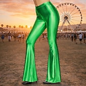 economico Fondi-Anni '80 Hip Pop Pantaloni a zampa d'elefante Costume Abba Pantaloni a zampa Disco Tinta unica Costume Per donna Costume di Carnevale Carnevale Club Performance Parata dell'Orgoglio Adulti Pantaloni