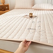 abordables Parures de draps-Protège-matelas imperméable et matelassé pour la chambre à coucher, le dortoir ou la maison ; surmatelas doux et antidérapant ; protection pour le lit et le matelas.