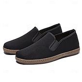 economico Scarpe Casual Slip-On-Mocassini casual da uomo in tela nera, leggeri e comodi, ideali per camminare tutti i giorni, viaggiare, guidare, andare in ufficio, per il fine settimana, per il tempo libero all'aperto e per uno stile casual elegante e rilassato.