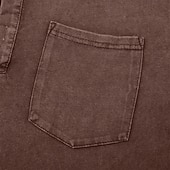 olcso Alkalmi Henley póló-Férfi Henley ing 100% Cotton Acid Wash ing Póló póló Hosszú ujj Régies (Vintage) Retró Alkalmi Régies stílus Kimosva Henley Hétköznapi Tavasz Ősz Minden évszak Sötétbarna Fekete Rózsaszín Henley póló