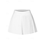 cheap Women's Skirts &amp; Skorts-Women's Solid Colored Casual Skirt Tennis Shirt Tennis Skirts with Shorts Sport Skirt Sleeveless Pleated Pocket Quick Dry Elastic Sweat-Wicking Breathable Tennis Golf Pickleball Skirt White Yellow