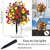 Недорогие Искусственные цветы-20-дюймовый колышек для искусственных цветов, декоративный садовый колышек для ипомеи, разноцветный, для двора. &amp;газон, прочный пластик, не выцветающий, всесезонное украшение