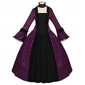 abordables Robes-Rococo 18ème Siècle Robe de cocktail Robe Costume de cosplay Dame Géométrique Robe de bal Déguisement Femmes Royal Halloween Carnaval Mascarade Fête / Soirée Bal de promo Carnaval de Venise Adulte