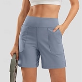economico Pantaloncini Bermuda-Per donna Bermuda Chinos Shorts Vacanza Streetwear Casual Corto Vita media Tinta unica Tasca Fascia Elastica Comodo Traspirante Elasticizzato Quotidiano All'aperto Palestra Verde acqua Nero Rosa