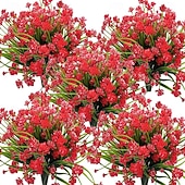 ieftine Flori Artificiale-20 de pachete de flori artificiale, plante artificiale rezistente la UV pentru exterior, jardinieră suspendată pentru interior și exterior, decor de grădină pentru casă, tufișuri de flori artificiale