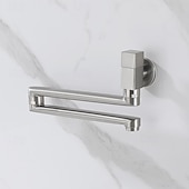 voordelige Keukenkranen-Keukenkraan met één gat, geschikt voor wandmontage, geborsteld, opvouwbaar en uitschuifbaar messing.