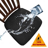 economico Copertura per sedia-Fodere impermeabili ed elasticizzate per cuscini di divano e poltrona, in tessuto jacquard di pile di mais, con cinghie elastiche, antiscivolo, confezione da 2, 4 o 6 pezzi.
