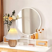 cheap Room Decor Lights-Rattan Wicker Lampshade, Small Table Lampshade, Mini Bedside Lamp For Bedroom, Living Room, Scalloped Lampshade, Side Table, Vintage Aesthetic Pleated Lampshade