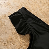 cheap Daily Family Matching-Mommy and Me Swimsuit Jumpsuit Solid Color Casual Ruched Black Pink Sleeveless Active Matching Outfits