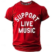  Voor heren Muziek Grappig jargon T-shirt Korte mouw T-shirt 3D-afdrukken Strakke ronde hals Overhemd Modieus Dagelijks Dagelijks Straat Rood Zomer Lente Kleding S M L XL XXL XXXL
