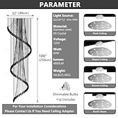 cheap Crystal Chandeliers-D24'' x H78'' Modern Crystal Chandelier for Foyer Glam Chandelier High Ceiling Chandeliers Large Raindrop Pendant Lights LED Dimmable Light Fixtures for Staircaes Living Room Entryway