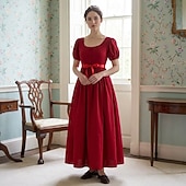 cheap Dresses-Retro Vintage Victorian Medieval Dress Ball Gown Regency Inspired Dress Princess Fancy Dress Women's Royal Masquerade Dailywear Adults Dress