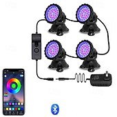 Недорогие Подводное освещение-аквариумный прожектор с Bluetooth, пультом дистанционного управления, кнопками, IP68, уличный погружной светильник, светильник для бассейна.