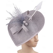 cheap Fascinators-Fascinators Polyester Wedding Birthday Vintage Cute Retro With Feather Headpiece Headwear