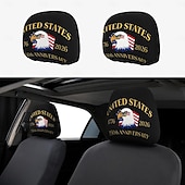 abordables 250º Aniversario-Funda para reposacabezas de coche conmemorativa del 250 aniversario, 2 unidades, conmemorativa de la Independencia de Estados Unidos (1776-2026), soporte espinal resistente para conducción de larga distancia, ajuste universal para coches, camiones y SUV.