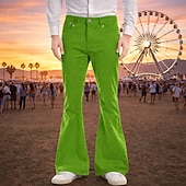  Retró 1960-as évek Hippi Hosszú hossz Nadrág Bell Bottom Pants Bő nadrág Hippi Tömör szín Jelmez Férfi Mindszentek napja Farsang Álarcos mulatság zenei fesztivál Esemény / Buli Pride Parade Felnőttek