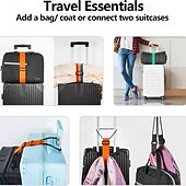 baratos armazenamento de bagagem e viagem-Conjunto de 4 cintas de bagagem ajustáveis e resistentes com trava de segurança para malas, bolsas de viagem e mochilas. Cintas de viagem confiáveis para homens e mulheres, que previnem a perda de