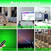  Puntatore laser ricaricabile tramite USB per attività all'aperto come caccia, escursionismo e campeggio, raggio laser a lungo raggio, puntatore laser verde