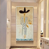 voordelige Cowboys-Met de hand gemaakt Hang-geschilderd olieverfschilderij Handgeschilderde Verticaal Abstract Landschap Modern Zonder Inner Frame (Geen frame)