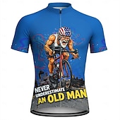 economico Maglie da uomo-Da uomo Maglia da Ciclismo Maglia da downhill Non sottovalutare mai un vecchio con una bicicletta Manica Corta Bicicletta Maglia Maglietta con 3 tasche posteriori Resistente ai Raggi UV Asciugatura