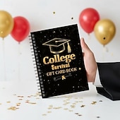  libretto di carte regalo per la sopravvivenza al college, libretto di carte regalo per la laurea 2026, formato 7 x 5 pollici, libretto organizer per la sopravvivenza, kit di assistenza per la partenza
