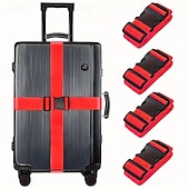 preiswerte Gepäck- und Reiseaufbewahrung-4PCS Luggage Straps, 200CM Adjustable Travel Bag Belts with Buckle, Secure Suitcases, Quick Luggage Identification, Multiple Colors, Travel Essential, Gift Idea