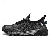 abordables Baskets Décontractées-Chaussures de sport pour hommes, en maille bleu marine, respirantes et flexibles, idéales pour la course, la marche et les activités de plein air décontractées.