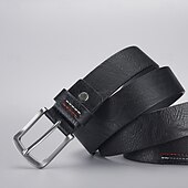 billige Belter til herrer-Herre Belte Automatisk spenne Chrome PU lær Gatemote Moderne Fritid Helfarge Svart Navyblå Daglig Virksomhet Formell Midjebelte