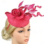 cheap Fascinators-Fascinators Flax Wedding Birthday Vintage Cute With Tulle Headpiece Headwear
