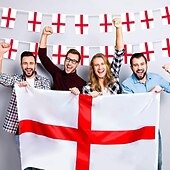 abordables Partido de Fútbol Mundial 2026-Banderín con bandera de Inglaterra para el Mundial de Fútbol de Verano (50 banderas, 14 metros), pequeño banderín con banderas inglesas para decoración de países, escuelas, fiestas y eventos