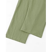 cheap Cotton Linen Pants-Men's Linen Pants Trousers Summer Pants Beach Pants Drawstring Elastic Waist Solid Color Comfort Breathable Full Length Daily Outdoor Beach Vacation Fashion Black White Inelastic
