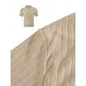 economico Polo Classico da Uomo-Per uomo Top a Maglia a Coste Polo da Golf Casuale Lavoro Bavero Colletto Polo a Coste Manica Corta Essenziale Moderno Tinta unica Bottoni Lavorato a maglia Primavera &amp; Estate Tutte le stagioni