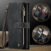 abordables 2026 Samsung Galaxy S26 Serie-teléfono Funda Para Samsung galaxia S26 S26 Ultra Plus Tarjetas billetera con Soporte con correa de muñeca Ranura para tarjetas Retro TPU Cuero de PU